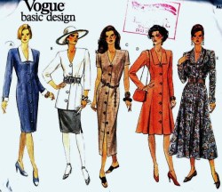 1191 VOGUE EASY BASIC BUTTON  DRESS LENGTHS, TOP, SKIRT PATTERN 18-22 UNCUT